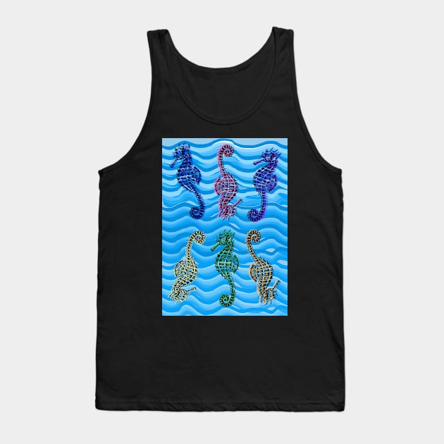 Seahorses in six different colours Tank Top by Blue Butterfly Designs 